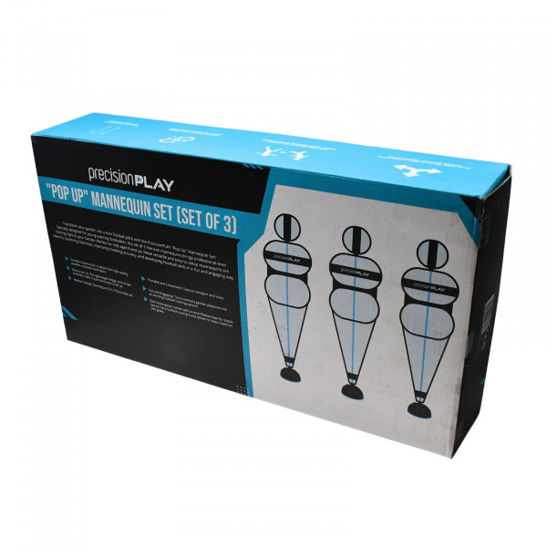 PrecisionPLAY Pop Up Mannequin Set of 3 retail packaging box