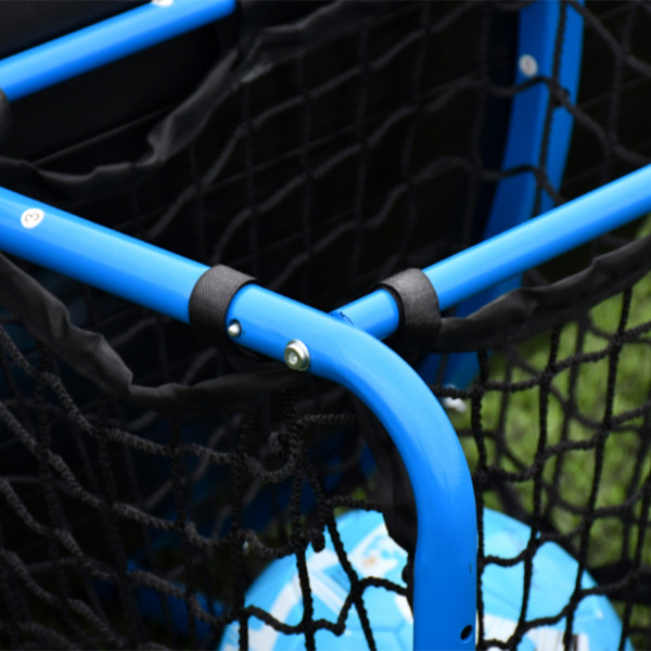 PrecisionPLAY Skills Trainer Ramp Rebounder ball storage net and frame detail