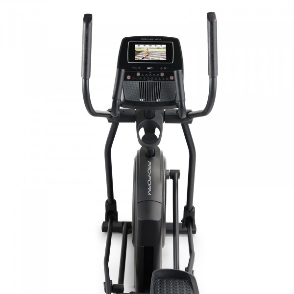 Console close-up of the ProForm Carbon E7 Elliptical with iFIT workout