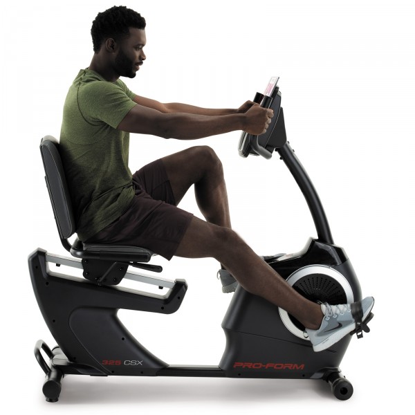 ProForm 325 CSX Recumbent Bike - in use during a workout