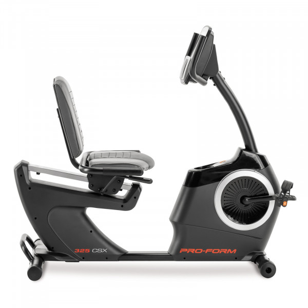 Side profile view of the ProForm 325 CSX Recumbent Bike