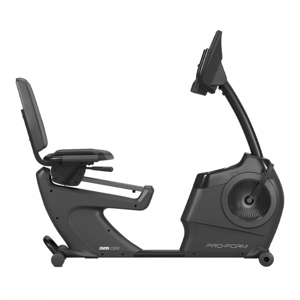 Side profile studio view of the ProForm 325 CSX Recumbent Bike