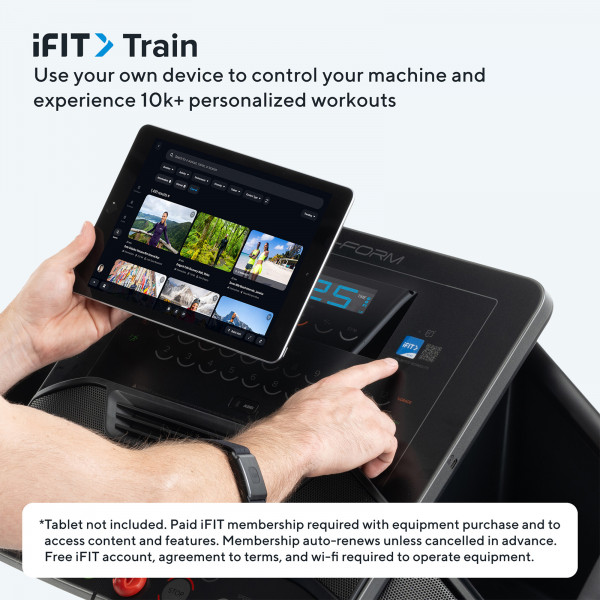 iFIT Train compatibility and BYOD tablet integration on the ProForm Carbon TLS Treadmill