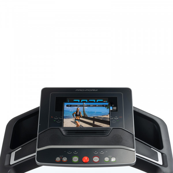 Tablet on the ProForm Carbon TLX Treadmill console