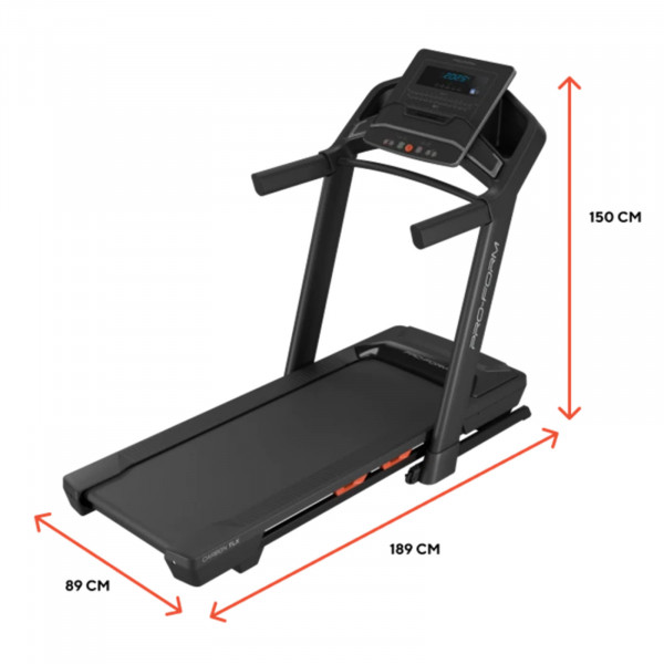 Dimensions of the ProForm Carbon TLX Treadmill