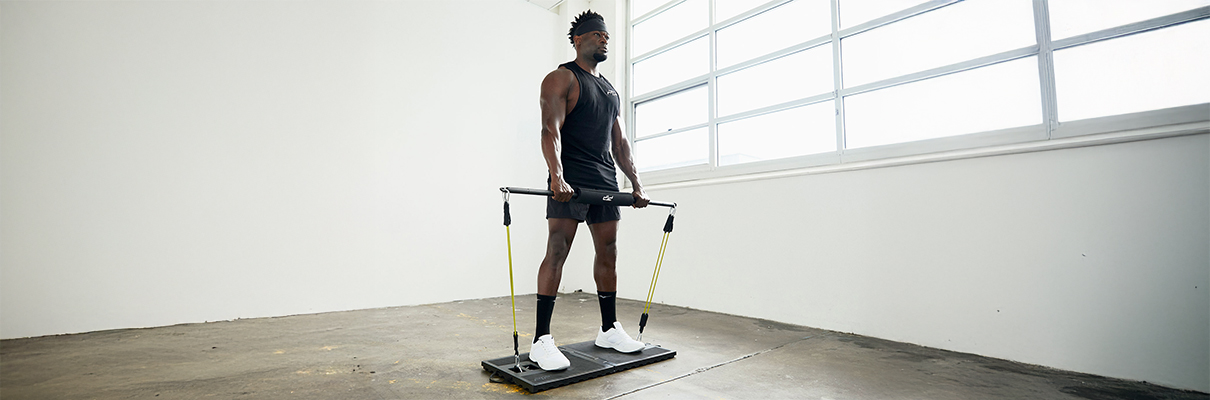 Person doing deadlift indoors