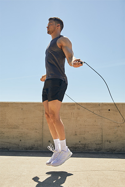 User jumping with the PTP Elite Jump Rope