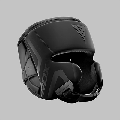 Grey background image of the RDX Noir Head Guard