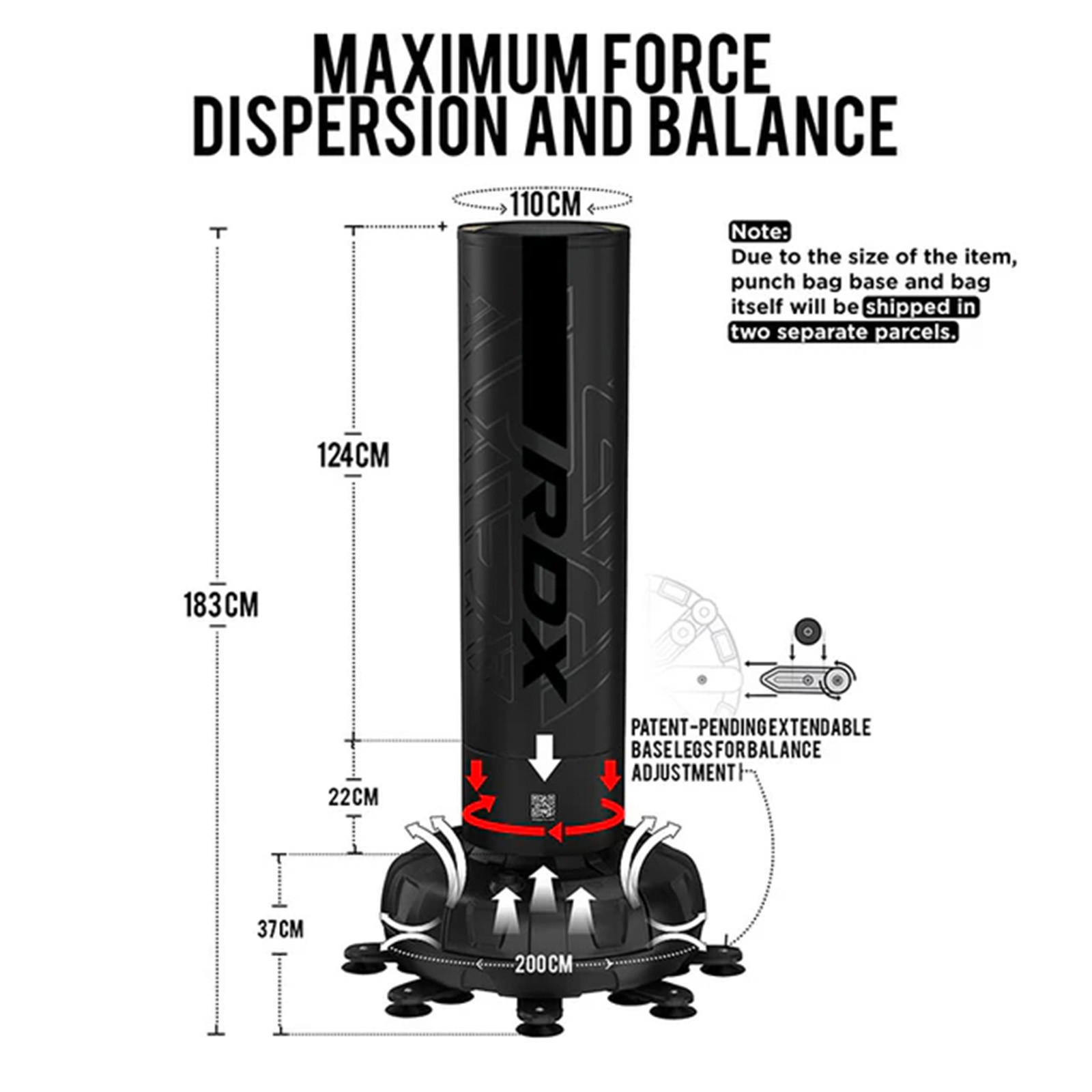 RDX F6 6ft Kara Free-Standing Punch Bag – Shop Online - Fitshop