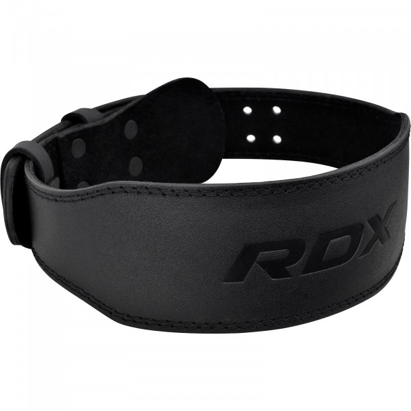 RDX 4” Black Leather Weightlifting Belt - Rear