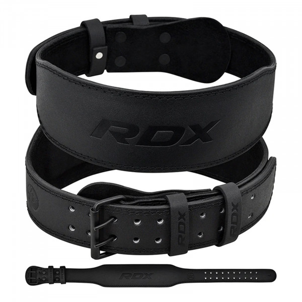 RDX 4” Black Leather Weightlifting Belt