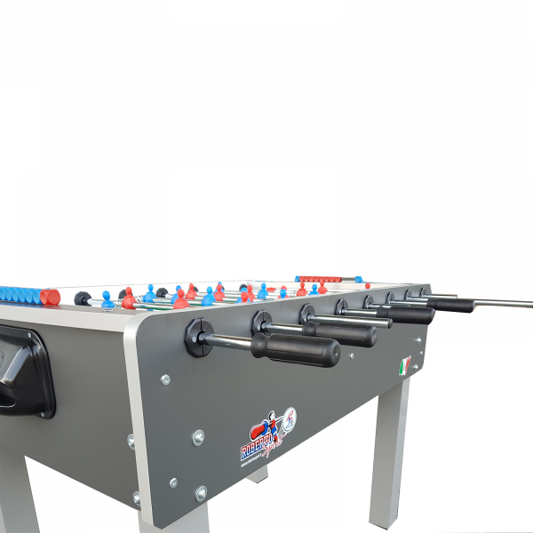 Close-up of the handles on the Roberto Sport Game Football Table.