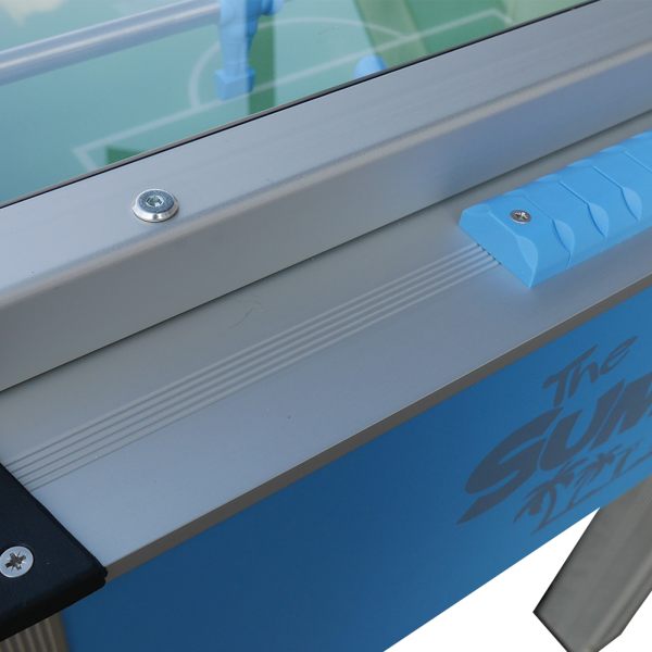 Close-up view of the Roberto Sport Summer Free Pro Cover Football Table.
