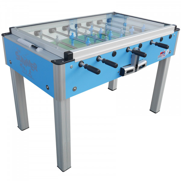 Front right view of the Roberto Sport Summer Free Pro Cover Football Table.
