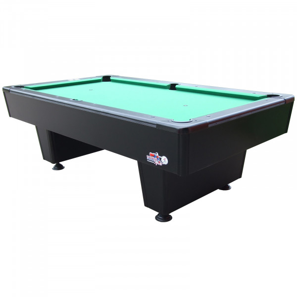 Front-left view of the Roberto Sport First 7ft Pool Table with green cloth.
