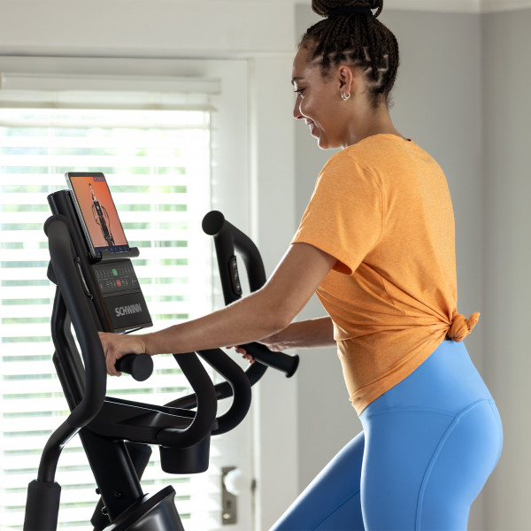 Model adjusting settings on the console of the Schwinn 590E Elliptical