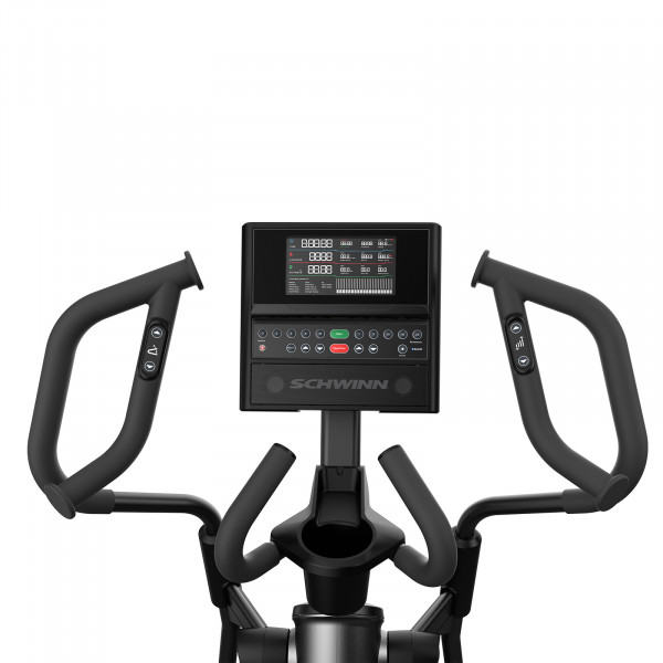 Schwinn 590E Elliptical console showing workout metrics