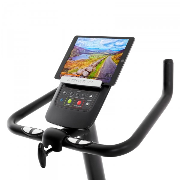 Close-up of the console on the Schwinn 510U Exercise Bike.