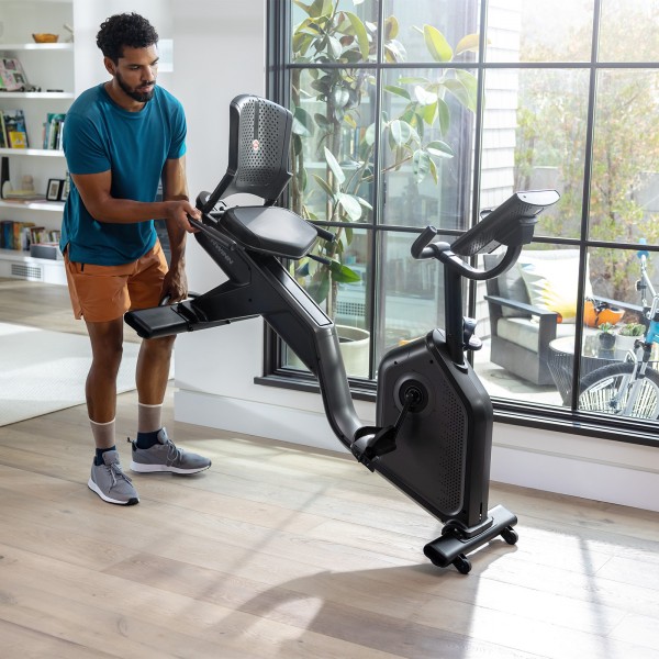 Easy-moving transport wheels featured on the Schwinn 590R Recumbent Bike