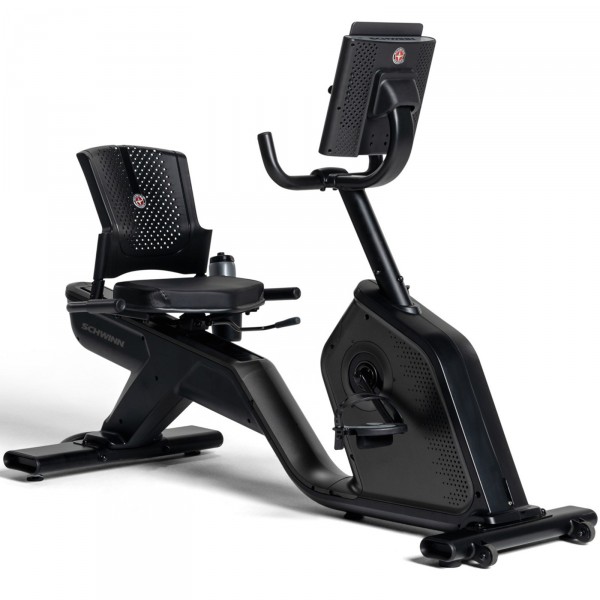 Diagonal view from the right of the Schwinn 590R Recumbent Bike