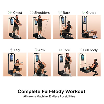 Example exercises by muscle group on the Speediance Gym Monster 2S  
