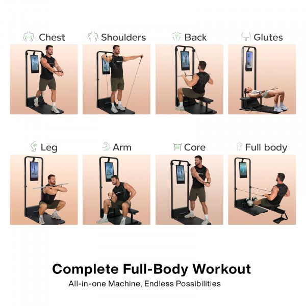 Example exercises by muscle group on the Speediance Gym Monster 2S