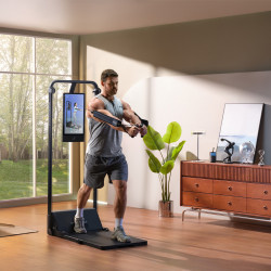 Person performing a split squat on the Speediance Gym Monster 2S - Works Plus