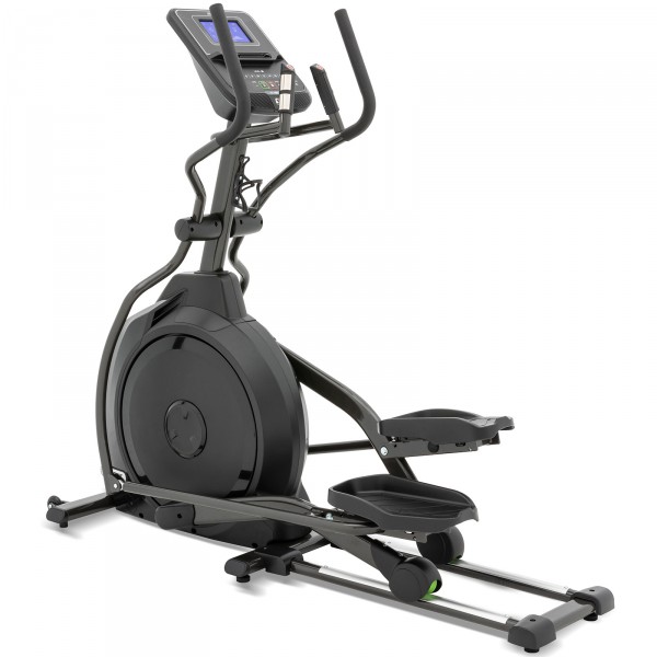 Left-angled view of the Spirit XE195 Elliptical.