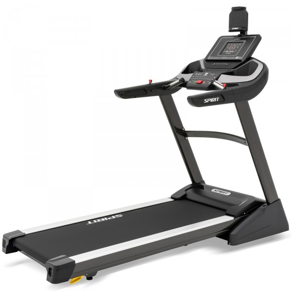 Right-angled view of the SPIRIT XT485 Treadmill.
