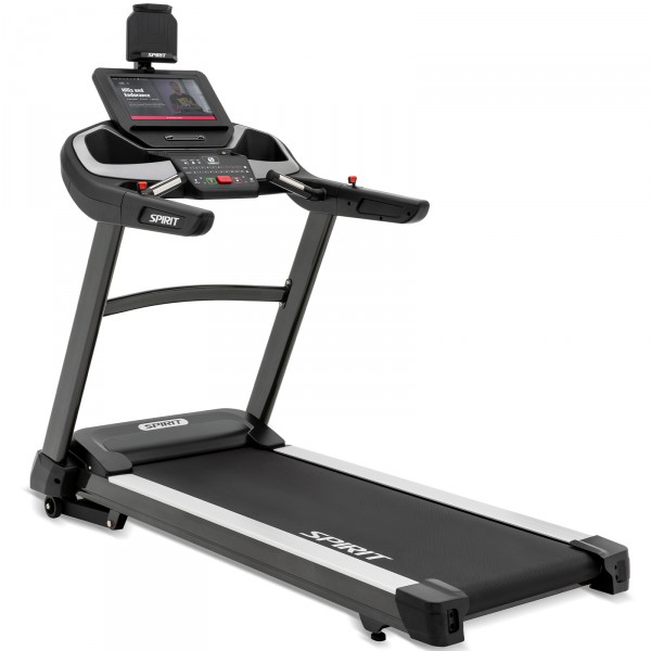 Left-angled view of the SPIRIT XT685 ENT Treadmill.