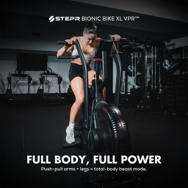 Infographic of the STEPR Bionic Bike XL - Full Body, Full Power