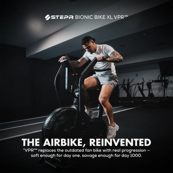 Infographic of the STEPR Bionic Bike XL - Reinventing the Airbike