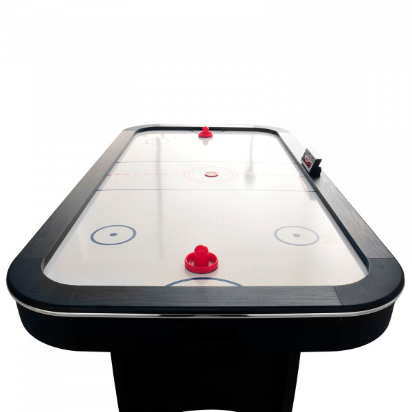 Top-down, front-facing view of the Sure Shot Competition Air Hockey Table.
