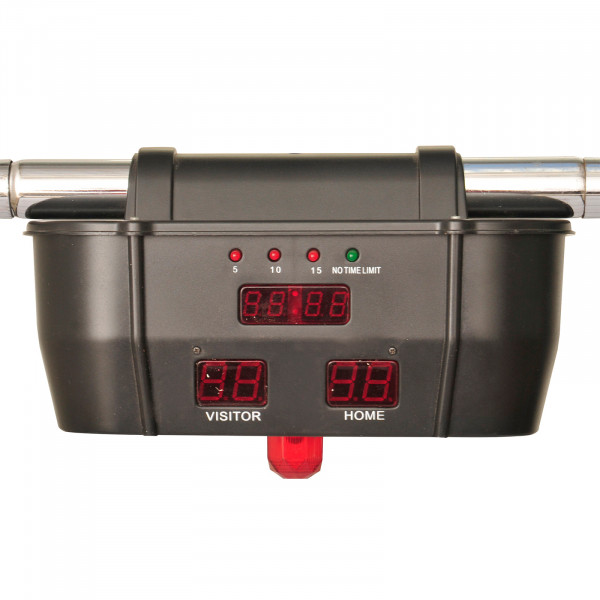 Close-up of the scorer on the Sure Shot Championship Air Hockey Table.
