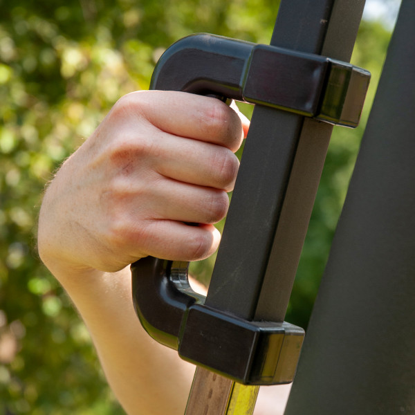 Close-up of the handle