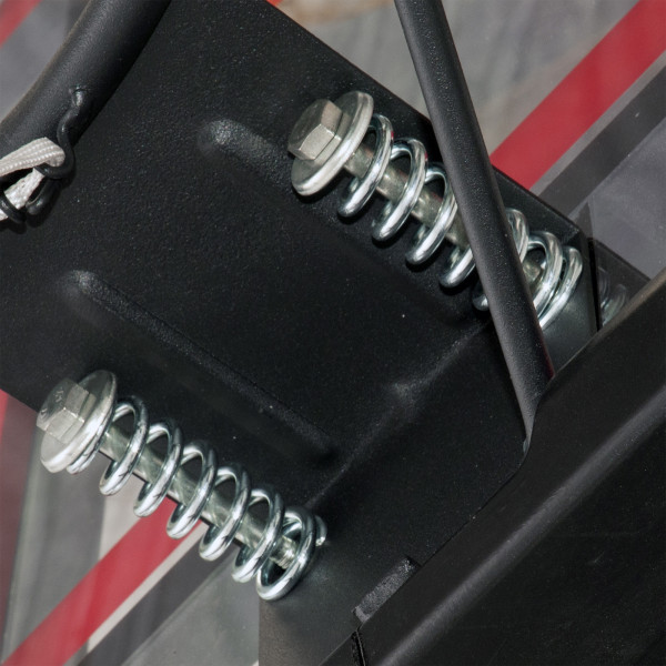 Close-up of the telescopic unit springs