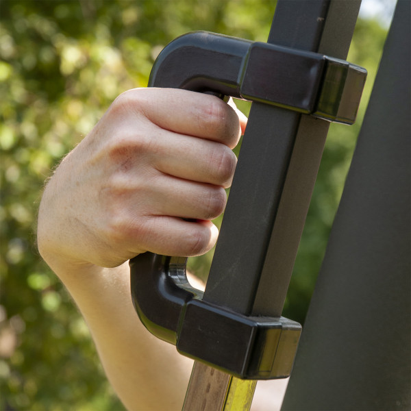 Close-up view of the handle