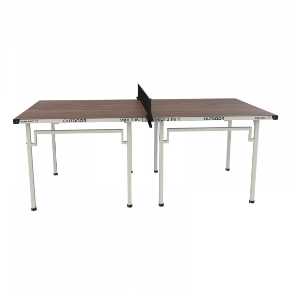 Side view of the Sure Shot Midi Outdoor 3 in 1 Table