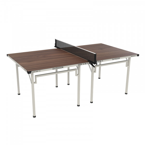 Three quarter view of the Sure Shot Midi Outdoor 3 in 1 Table