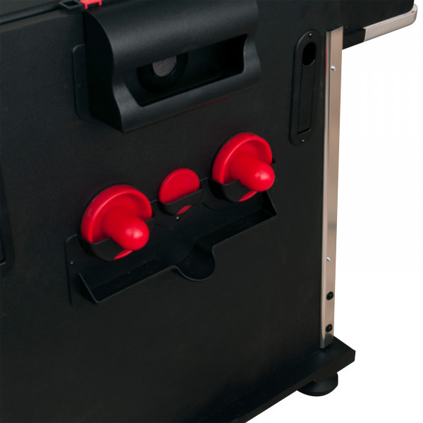 Close-up of the air hockey holder on the Sure Shot 4-in-1 7ft Multi Games Table.