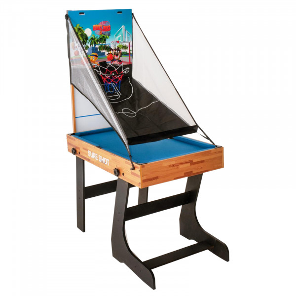 Basketball setup on the Sure Shot Folding 5-in-1 Games Table