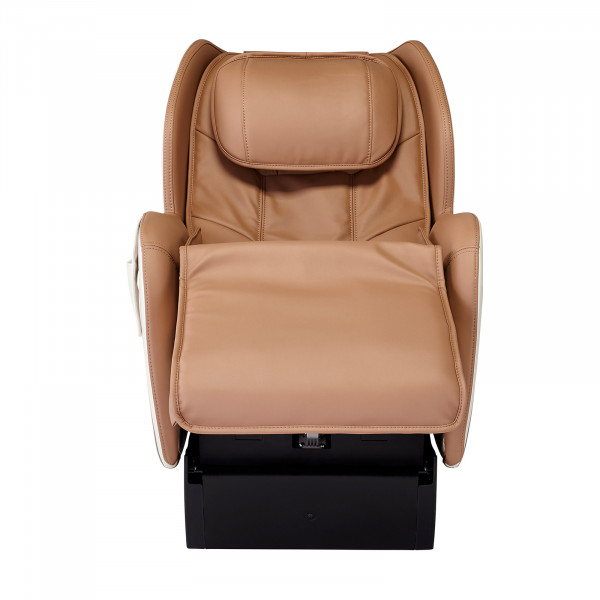 Front view of the beige Synca CirC+ Massage Chair upright