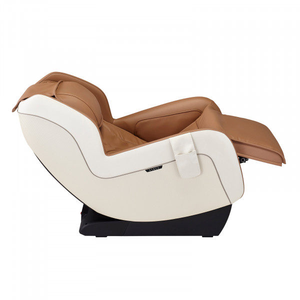 Side recline position of the beige Synca CirC+ Massage Chair