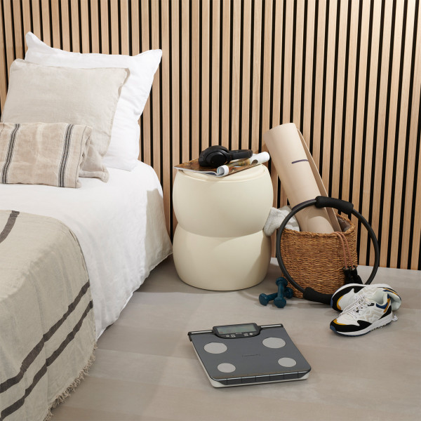 TANITA BC-613 Segmental Body Composition Scale in a bedroom setup