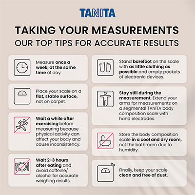 Tips for taking accurate measurements with the Tanita BC-613 Segmental Body Composition Scale