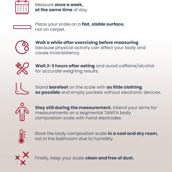 Measurement tips for the TANITA BC-613 Segmental Body Composition Scale