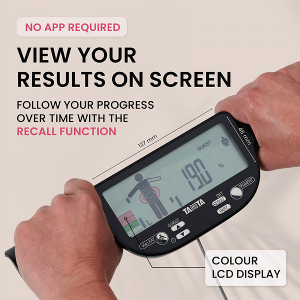 Viewing results on the Tanita BC-613 Segmental Body Composition Scale display with no app required