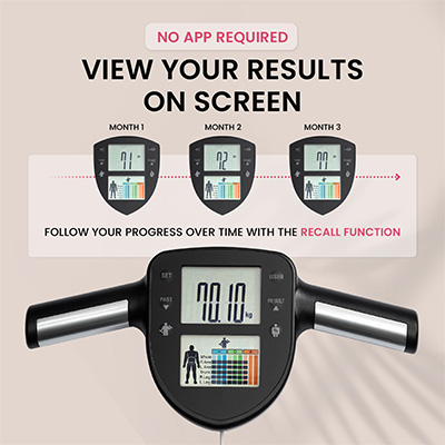 Viewing results on the TANITA RD-445 HR Segmental Body Composition Scale display