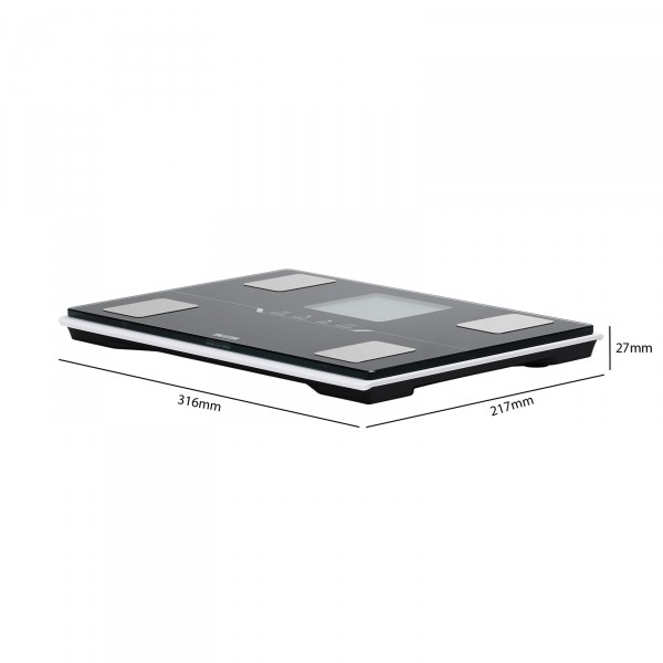 TANITA BC-401 Smart Body Composition Scale Black - product dimensions