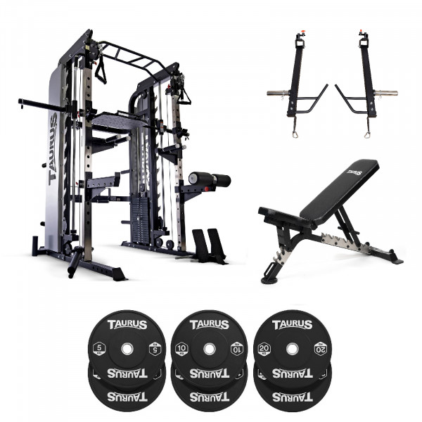 Taurus MS60 + Jammer Arms + Bench + 70kg Bumper Plates